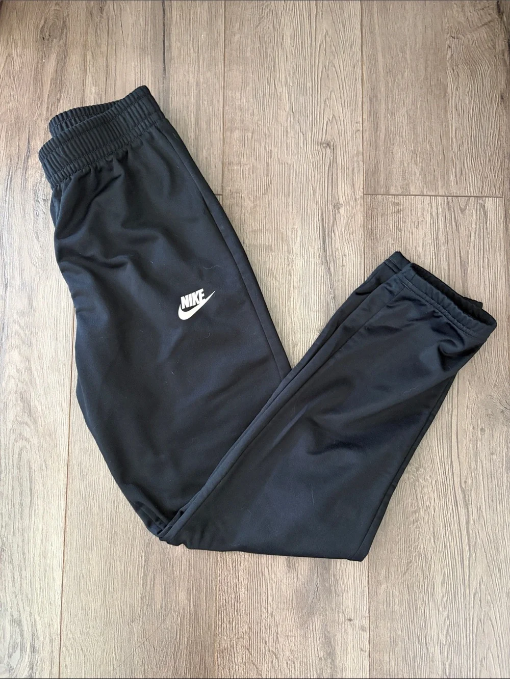 Nike Kids Black Joggers with White Swoosh. Boy’s size medium